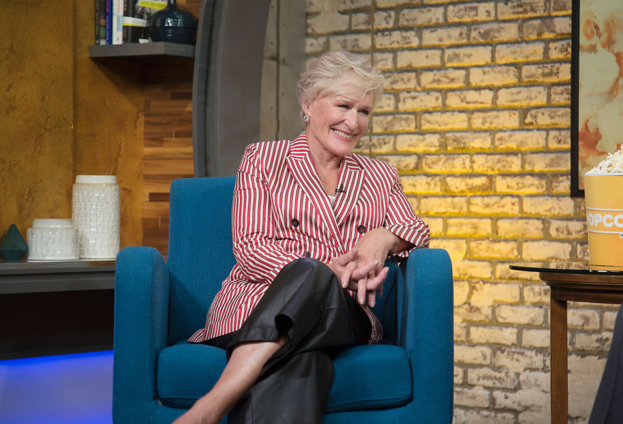 PHOTO: Glenn Close appears on "Popcorn with Peter Travers" at ABC News studios, Aug. 6, 2018, in New York City.