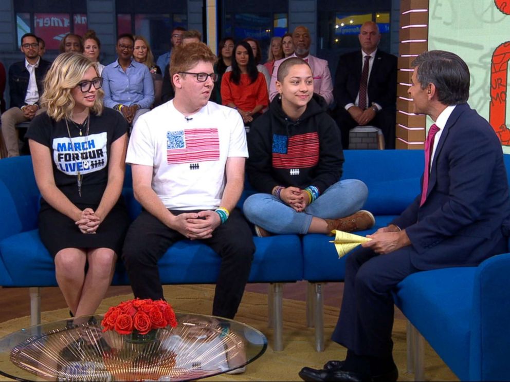 PHOTO: Delaney Tarr, Matt Deitsch and Emma Gonzalez have written the new book Glimmer of Hope: How Tragedy Sparked A Movement, the official story of organizing that march in the days after the horrific shooting in Parkland, Fla.