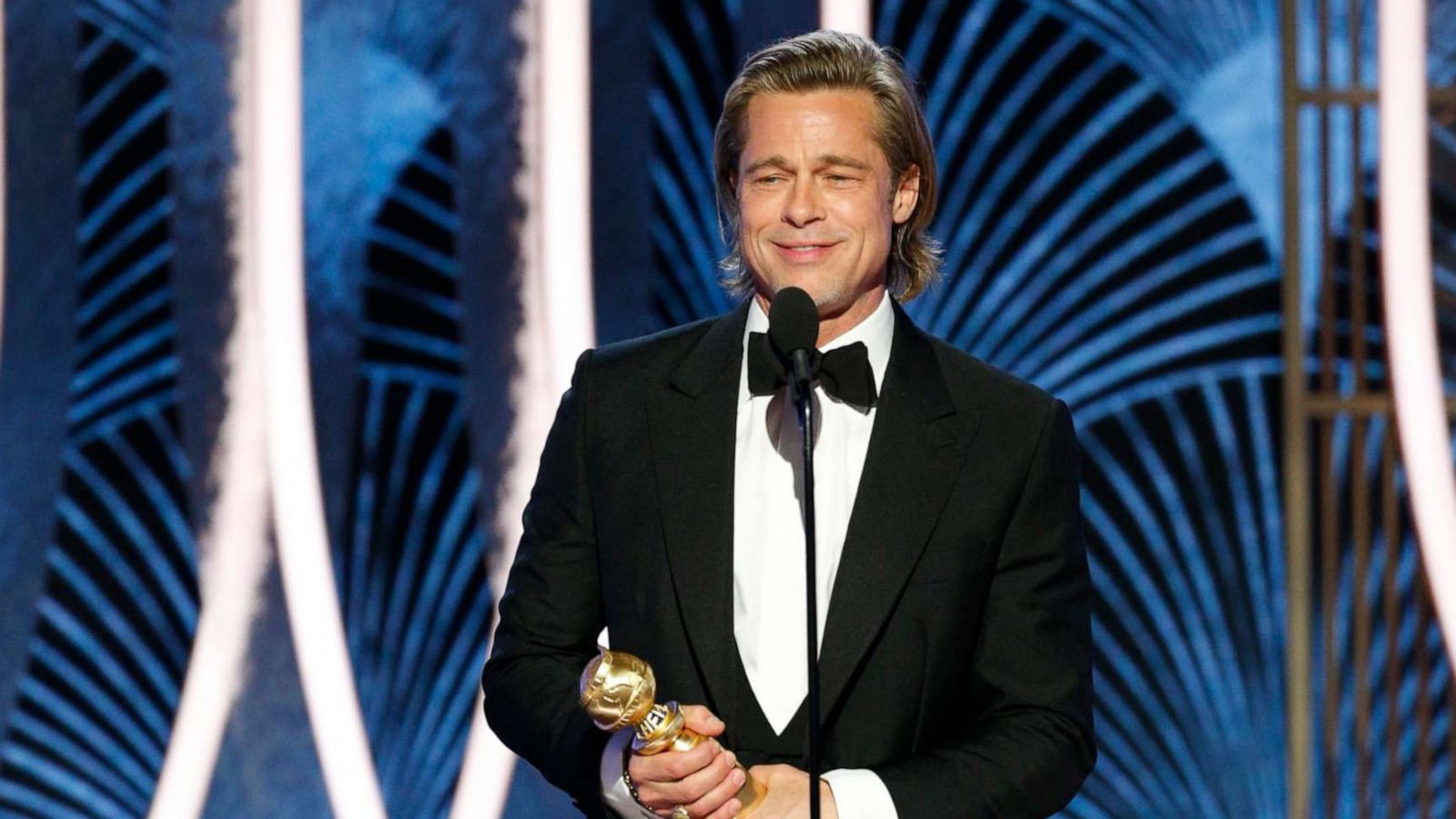 PHOTO: Brad Pitt accepts the award for his role in "Once Upon a Time...in Hollywood" during the 77th Annual Golden Globe Awards at The Beverly Hilton Hotel on Jan. 5, 2020, in Beverly Hills, Calif.