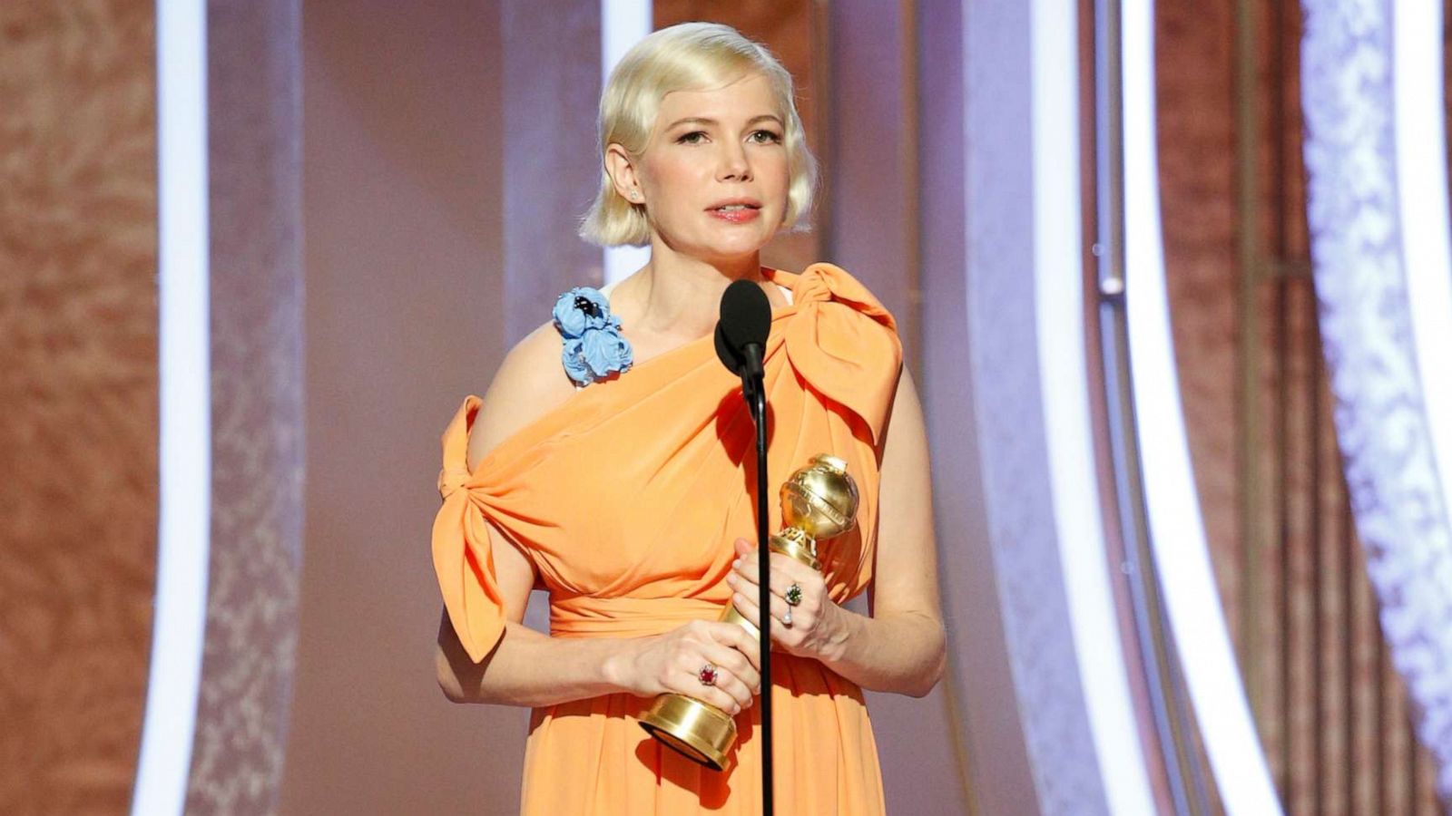 PHOTO: Michelle Williams accepts the award for her role in "Fosse/Verdon" during the 77th Annual Golden Globe Awards at The Beverly Hilton Hotel on Jan. 5, 2020 in Beverly Hills, Calif.