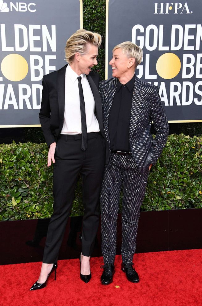 PHOTO: Portia de Rossi and Ellen DeGeneres attend the 77th Annual Golden Globe Awards at The Beverly Hilton Hotel on Jan. 05, 2020, in Beverly Hills, Calif.