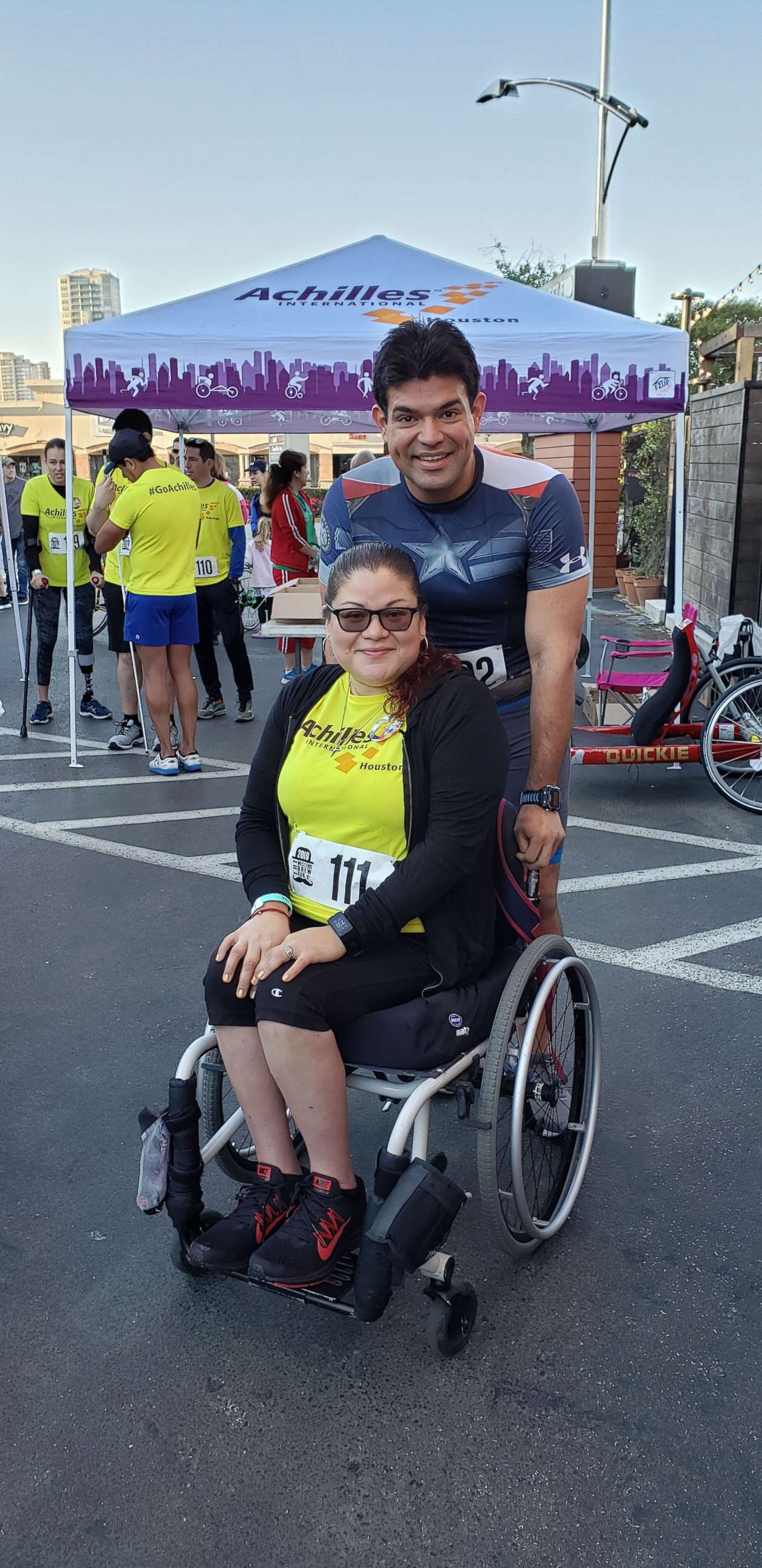 PHOTO: Juan Sorto and Gloria Suarez, of Houston, pose together at an Achilles International Houston event.