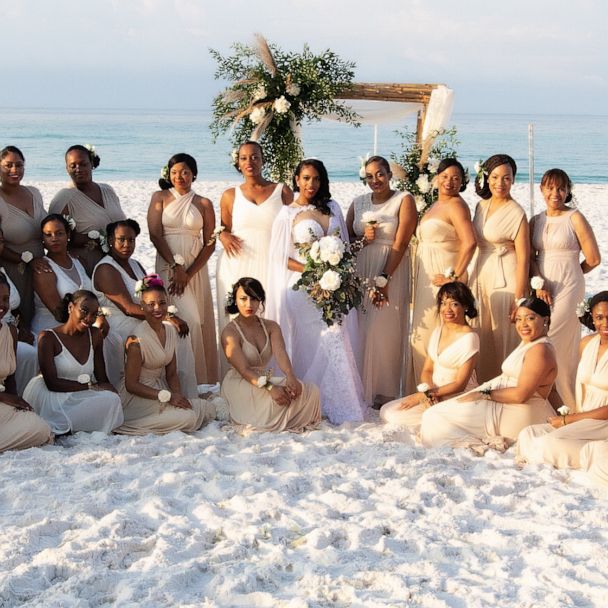 bride has 34 bridesmaids