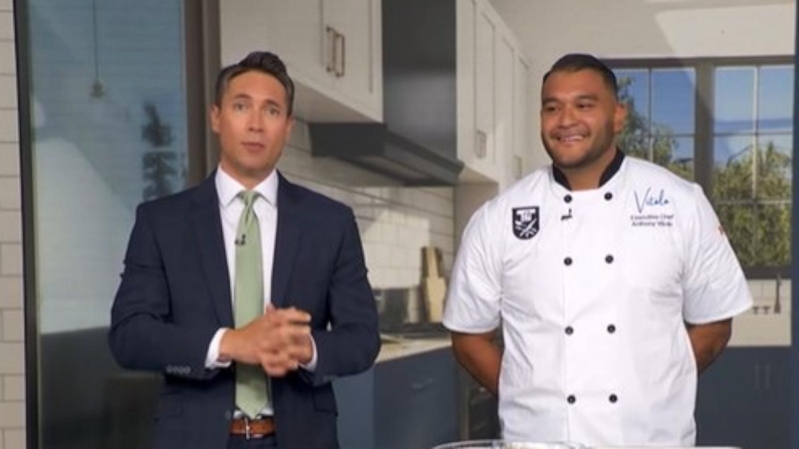 PHOTO: Chef Anthony Vitolo, right, appears on "Good Morning America" on Aug. 12, 2026.