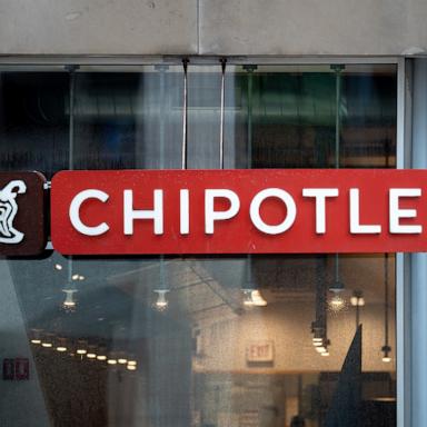 A sign displaying the logo of the fast casual restaurant chain Chipotle is seen in Chicago, Illinois, United States, on July 27, 2026. 