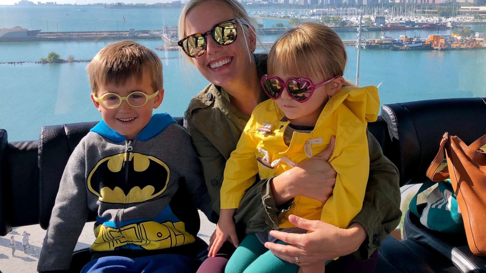 PHOTO: Erin Fowler poses with her children on the Ferris Wheel at Navy Pier in Chicago.