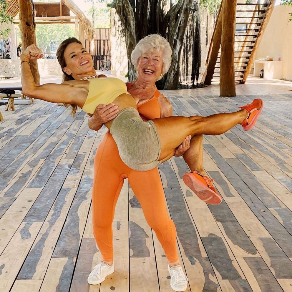 PHOTO: Joan MacDonald poses with her daughter, Michelle MacDonald, founder of The Wonder Women and Tulum Strength Club.