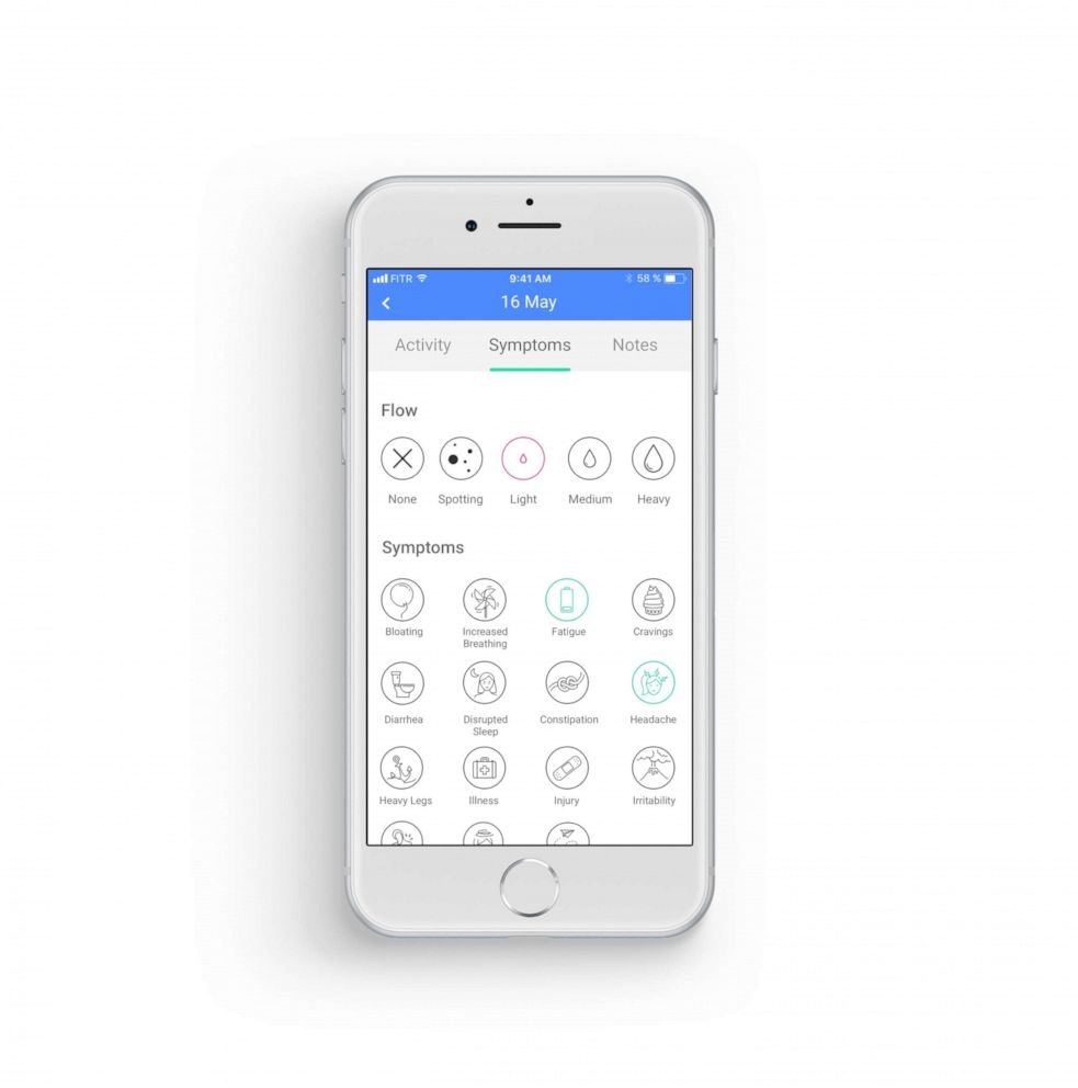 PHOTO: The FitrWoman app helps women track their menstrual cycles.