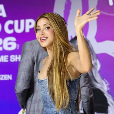 Colombian singer Shakira waves to the audience at the 2026 World Cup halftime show announcement during the Global Citizen and FIFA World Cup panel at the Global Citizen NOW event in New York City on May 14, 2026. 
