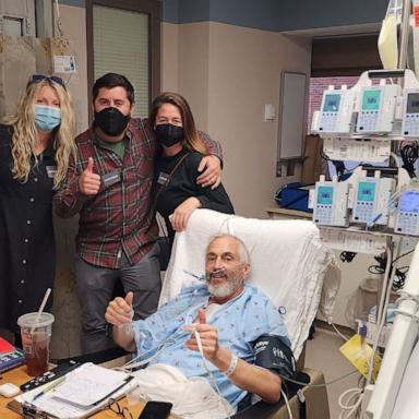 John Neuenschwander poses with family after his heart transplant. 