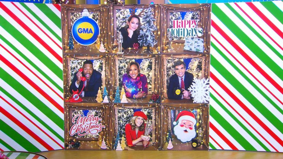 PHOTO: The 2024 “Good Morning America” family Christmas card is inspired by a TikTok trend featuring festive photo boxes.