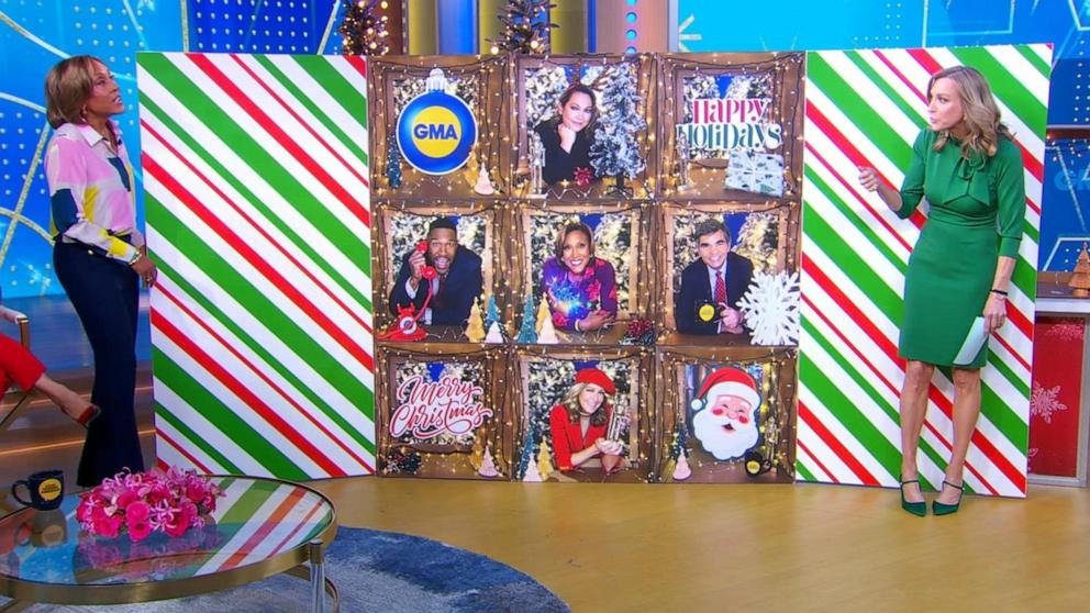 PHOTO: The 2024 “Good Morning America” family Christmas card is inspired by a TikTok trend featuring festive photo boxes.