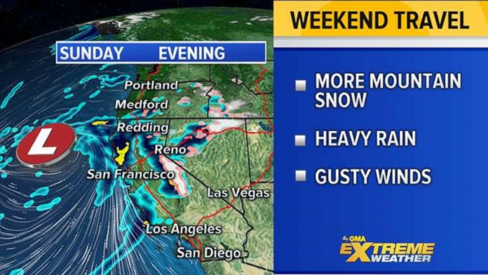 PHOTO: The West Coast will likely see more severe weather this weekend that could impact holiday travel.