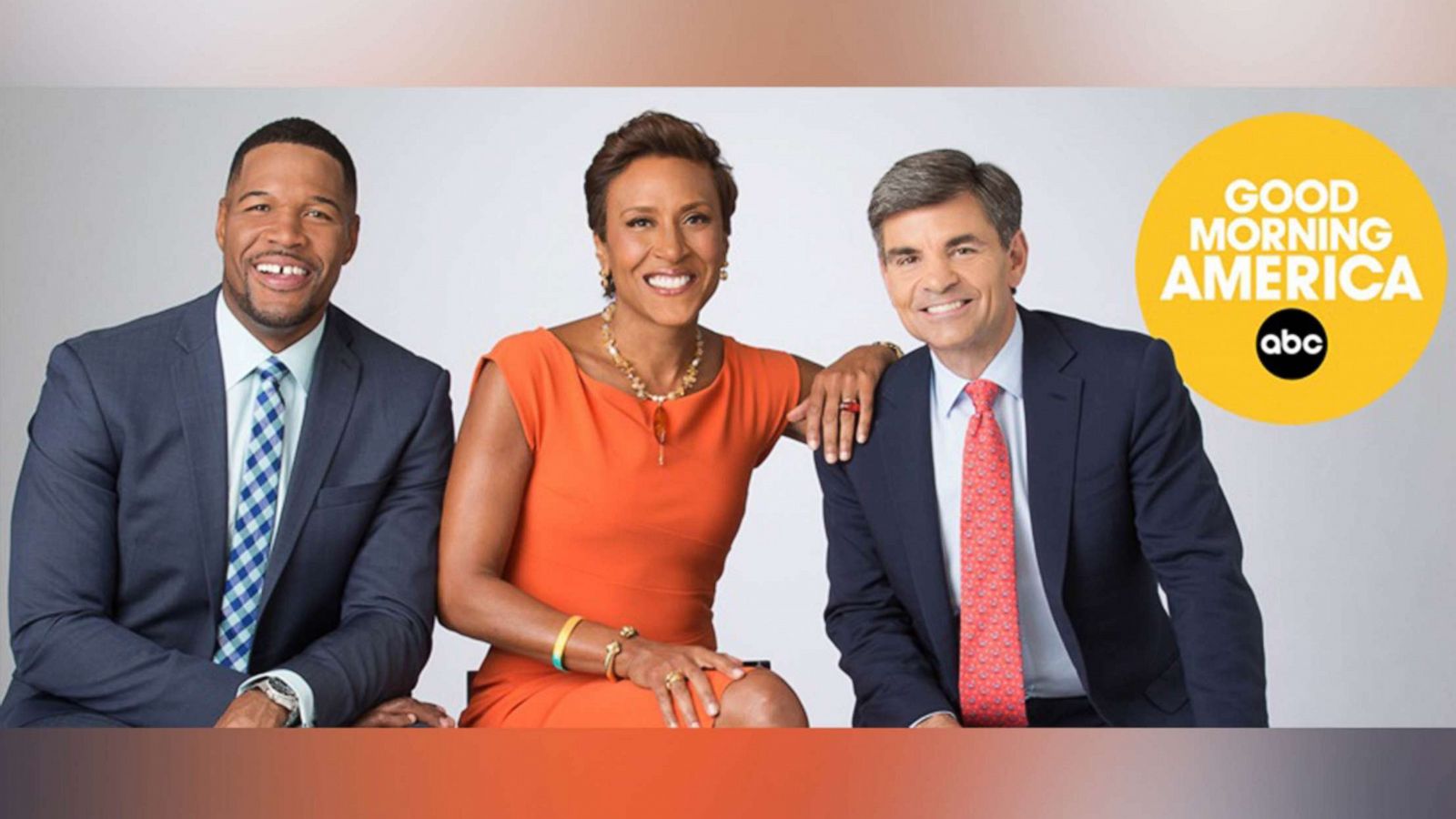 PHOTO: "Good Morning America" co-anchors Michael Strahan, Robin Roberts and George Stephanopoulos.