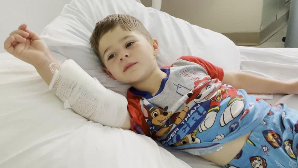 PHOTO: Jonny Simoson, 3, is pictured while in the hospital battling Powassan virus.  