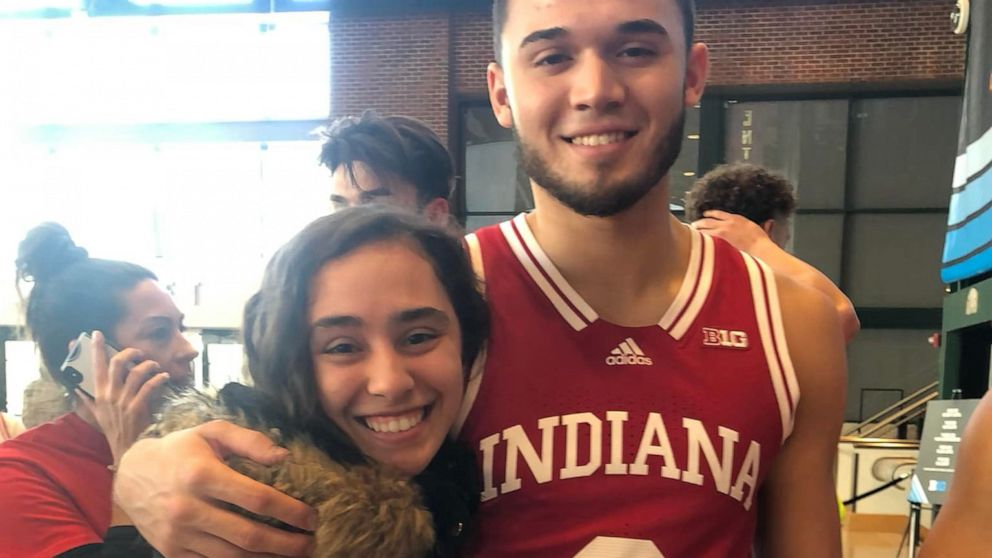 Photo: Anthony Leal, Indiana University basketball player, with his sister, Lauren Leal.