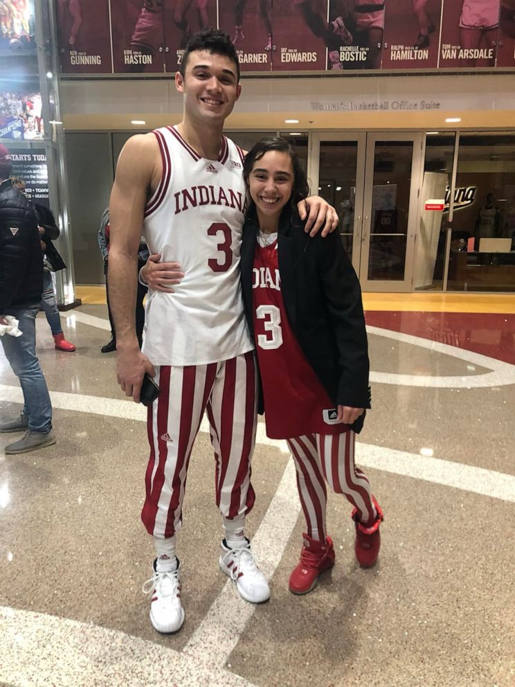 PHOTO: Anthony Leal, an Indiana University basketball player, poses with his sister Lauren Leal.