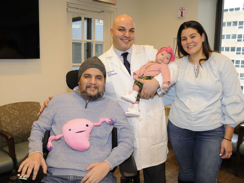 PHOTO: Visnu Gonzalez and Sahily Machado pose with their daughter. Lia, and Dr. Tomer Singer of Lenox Hill Hospital in New York City.