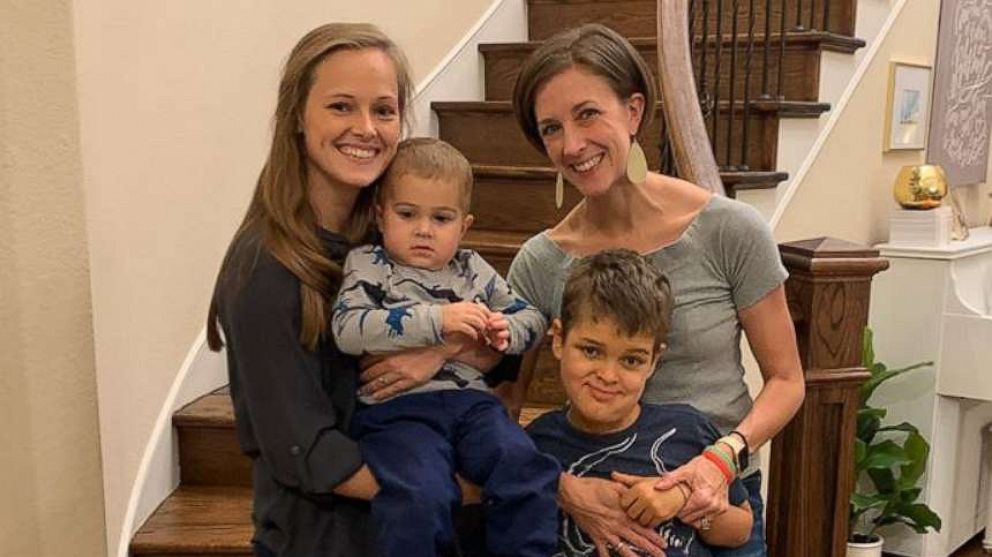 PHOTO: Elizabeth Cardone, left, and Rachel Scott pose with their sons who were both diagnosed with acute flaccid myelitis (AFM). 