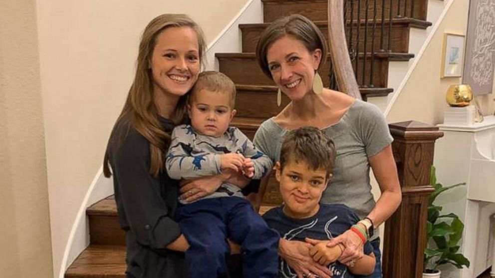 PHOTO: Elizabeth Cardone, left, and Rachel Scott pose with their sons who were both diagnosed with acute flaccid myelitis (AFM).