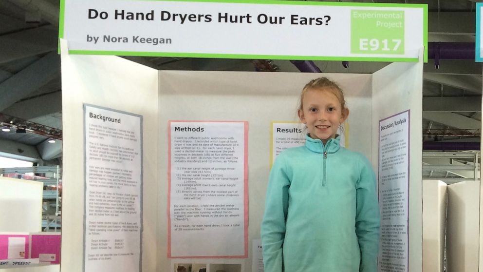 PHOTO: Nora Keegan presents her project at the Calgary Youth Science Fair in 2016.