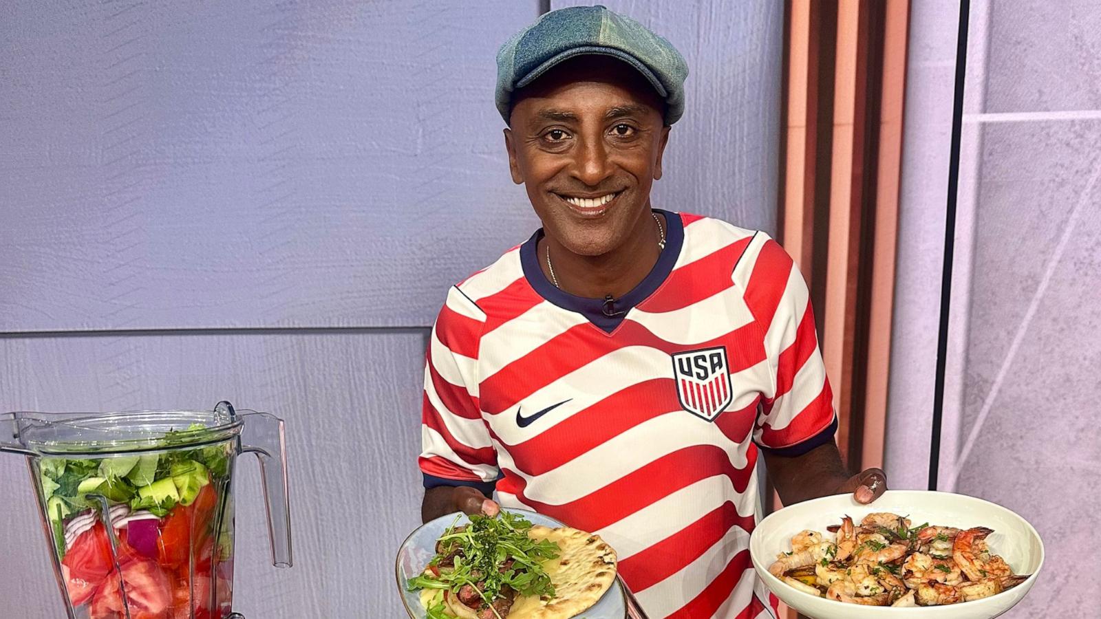 Marcus Samuelsson shares World Cup-themed recipes on "Good Morning America" on July 17, 2026.