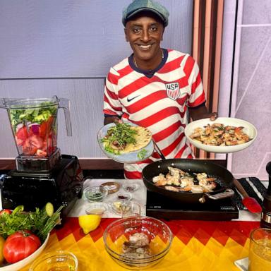 Marcus Samuelsson shares World Cup-themed recipes on "Good Morning America" on July 17, 2026.
