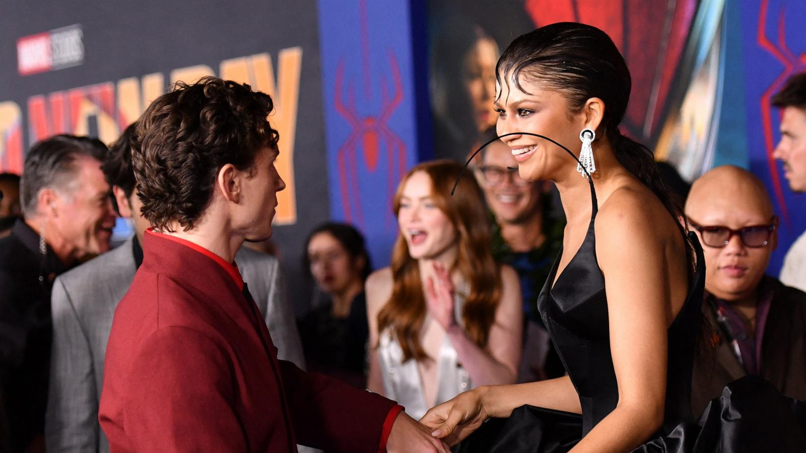 British actor Tom Holland and US actress, singer Zendaya attend the premiere of Columbia Pictures' "Spider-Man: Brand New Day" at the Dolby Theatre in Hollywood, California, on July 27, 2026.