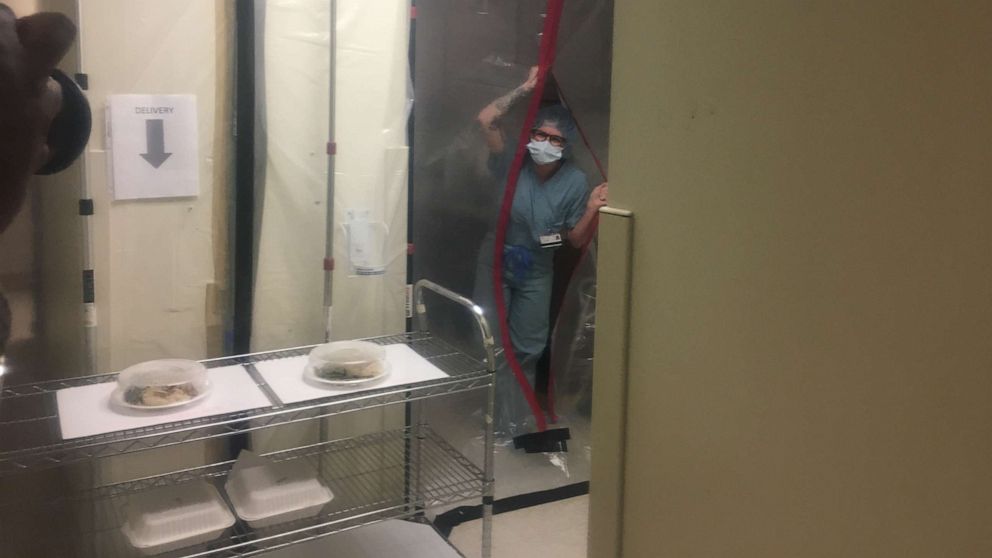 PHOTO: Food is delivered to a South Carolina hospital worker during the coronavirus pandemic.