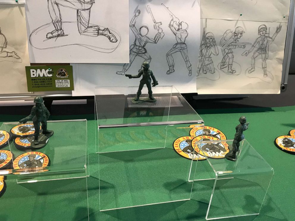 PHOTO: BMC Toys displays its Plastic Army Women at the 2019 Chicago Toy Soldier Show.