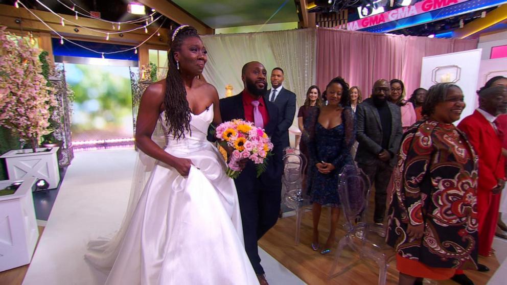 PHOTO: Daniel Alexandre and Chaseedaw Giles got engaged and married live on “Good Morning America” on Feb. 14, 2025.