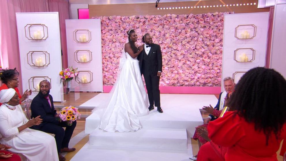 PHOTO: Daniel Alexandre and Chaseedaw Giles got engaged and married live on “Good Morning America” on Feb. 14, 2025.