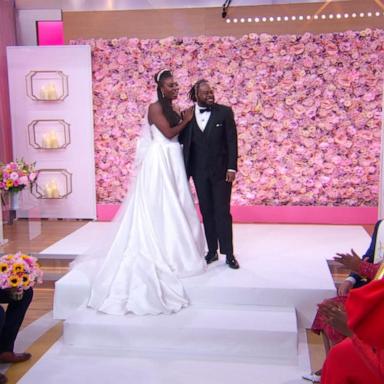 PHOTO: Daniel Alexandre and Chaseedaw Giles got engaged and married live on “Good Morning America” on Feb. 14, 2025.