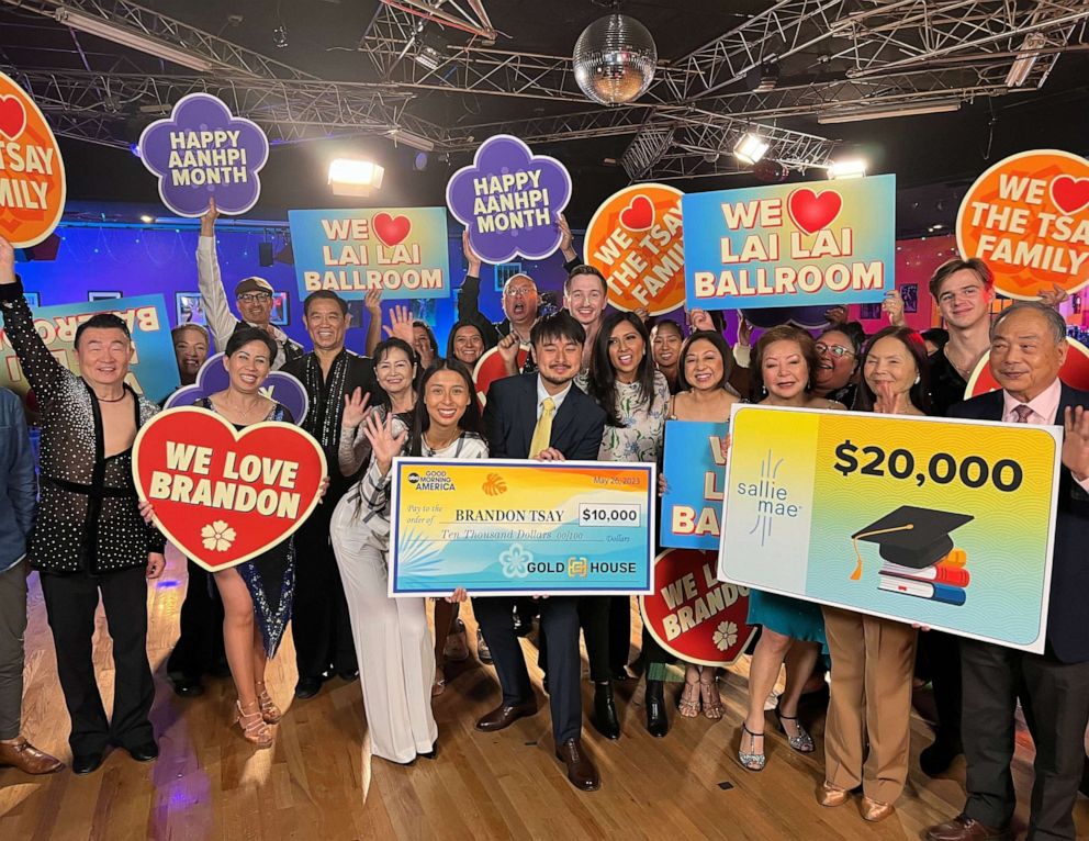 PHOTO: Brandon Tsay was surprised on "Good Morning America" on May 26, 2023 with $30,000 in scholarships.