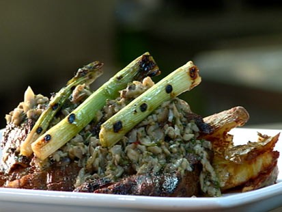 PHOTO: Shown here is a plate of mushroom chimichurri and asparagus.