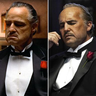 PHOTO: Marlon Brando in 1972 film, "The Godfather," left, and Billy Zane portraying Brando in the upcoming film "Waltzing with Brando."