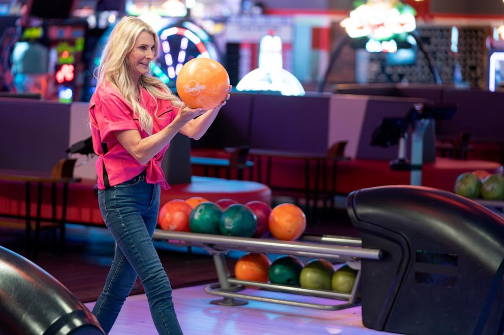 PHOTO: Joan Vassos goes bowling in this image from episode 105 of the “Golden Bachelorette.”