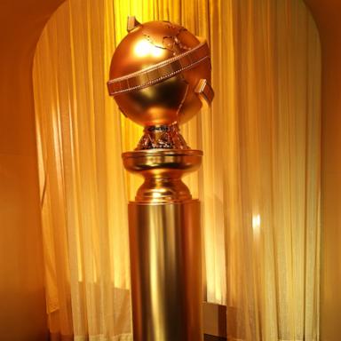 PHOTO: A Golden Globe statue is shown on Jan. 2, 2025, in preparation of the 82nd Golden Globe Awards, in Los Angeles.