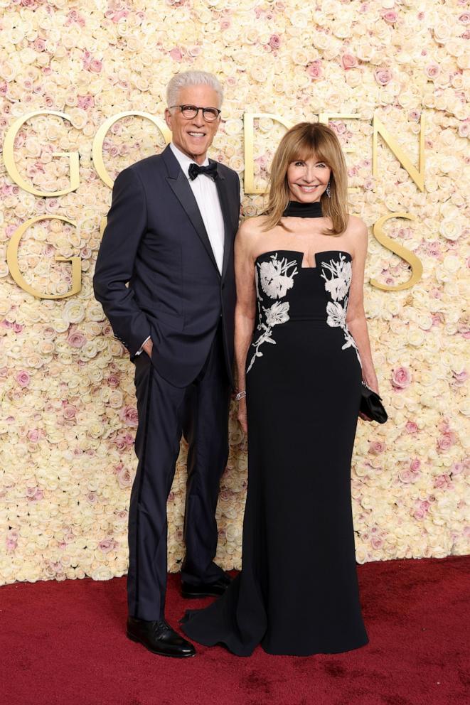 PHOTO: (L-R) Ted Danson and Mary Steenburgen attend the 82nd Annual Golden Globe Awards at The Beverly Hilton on Jan. 05, 2025 in Beverly Hills, Calif.