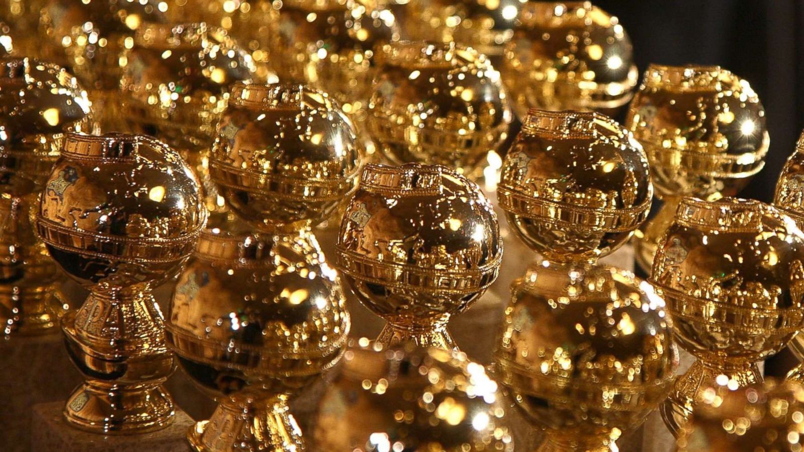 PHOTO: Golden Globe statuettes are on display during an unveiling by the Hollywood Foreign Press Association at the Beverly Hilton Hotel, Jan. 6, 2009 in Beverly Hills, Calif.