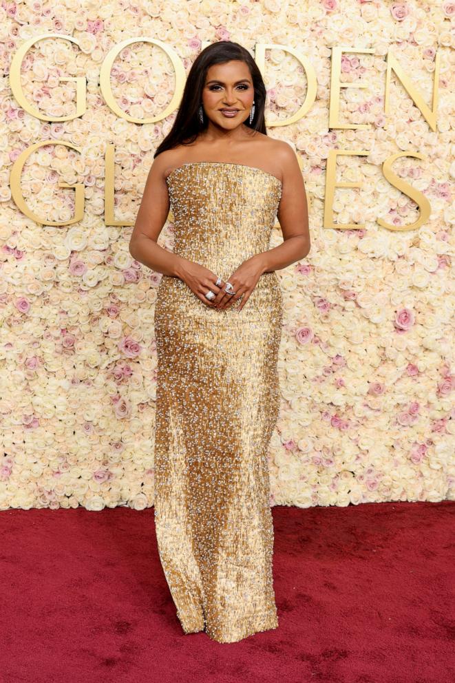 PHOTO: Mindy Kaling attends the 82nd Annual Golden Globe Awards at The Beverly Hilton on Jan. 05, 2025 in Beverly Hills, Calif.