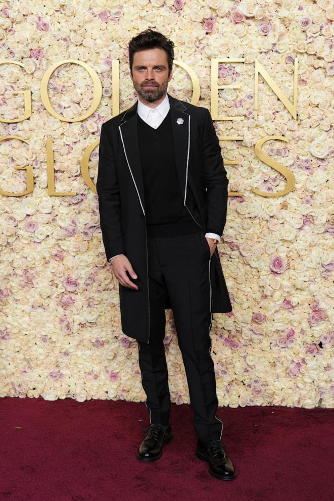 PHOTO: Sebastian Stan arrives at the 82nd Golden Globes on Jan. 5, 2025, at the Beverly Hilton in Beverly Hills, Calif. 