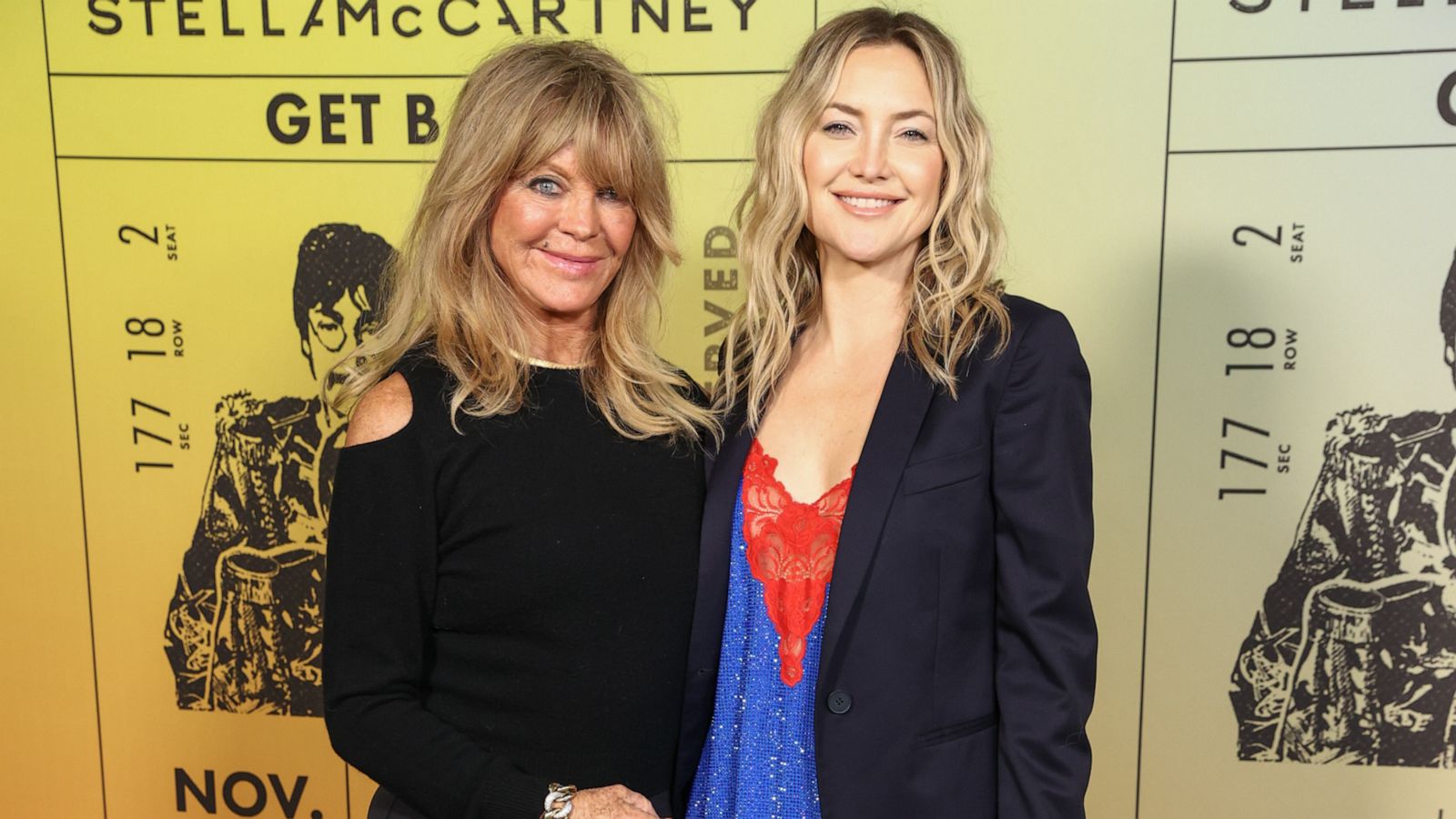 PHOTO: Goldie Hawn and Kate Hudson attend the Stella McCartney "Get Back" Capsule Collection and documentary release of Peter Jackson's "Get Back" at The Jim Henson Company, Nov. 18, 2021, in Los Angeles.