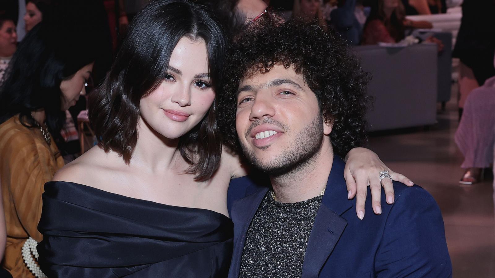 PHOTO: Selena Gomez and Benny Blanco attend the Second Annual Rare Impact Fund Benefit Supporting Youth Mental Health, hosted by Selena Gomez, at Nya Studios on Oct. 24, 2024 in Los Angeles.