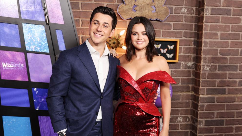 PHOTO: David Henrie and Selena Gomez attend the World Premiere of Disney's "Wizards Beyond Waverly Place" at El Capitan Theatre on Oct. 28, 2024 in Los Angeles.