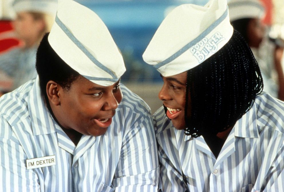 PHOTO: Kenan Thompson and Kel Mitchell smiling in a scene from the film 'Good Burger', 1997. 