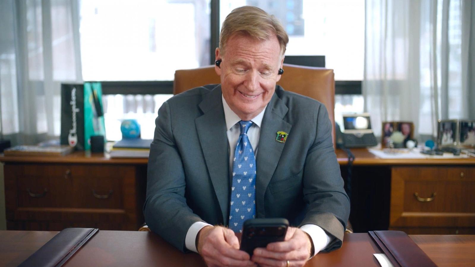 PHOTO: NFL commissioner Roger Goodell appears in a video shared by Disney ahead of Fanatics Fest NYC 2026.