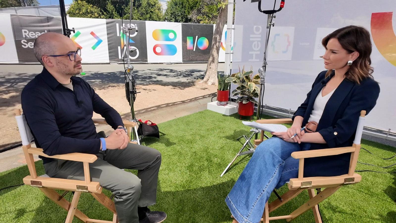 PHOTO: ABC News' Rebecca Jarvis sits down with Demis Hassabis, CEO of Google's DeepMind Technologies, to discuss the future of AI.