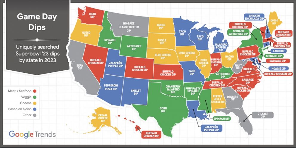 PHOTO: A map of most-searched game day dips.