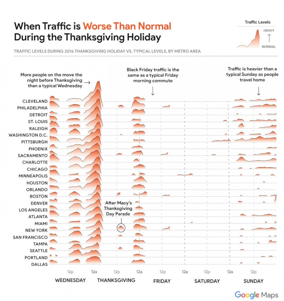 PHOTO: Google mapped search trends analysis for the Thanksgiving holiday period.